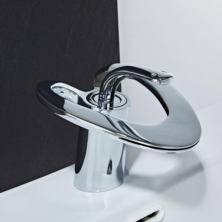 Waschtischarmatur Herzform Messing Einloch, Wasserhahn Bad für Waschbecken, einhand Badezimmer Armat