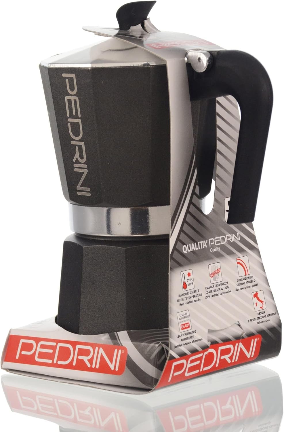 Pedrini Espressokocher 3 Tassen Anthrazit-schwarz Klassisch Vollautomatisch 1 stück (1er Pack) Anthr