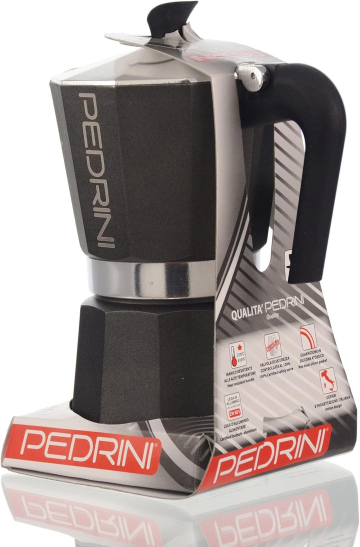 Pedrini Espressokocher 3 Tassen Anthrazit-schwarz Klassisch Vollautomatisch 1 stück (1er Pack) Anthr
