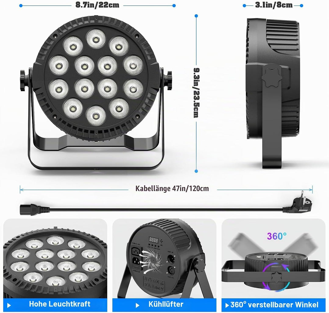HOLDLAMP 14x6 RGBW LED Par Licht, 84W Par Scheinwerfer mit Sound Aktivierung, DMX 4/8CH Bühnenlicht