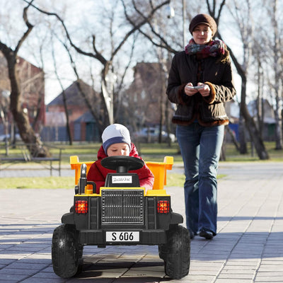 GOPLUS Kinderauto Kinderkipper, Drehbare Heckschaufel, Muldenkipper mit 2,4G Fernbedienung, Bluetoot