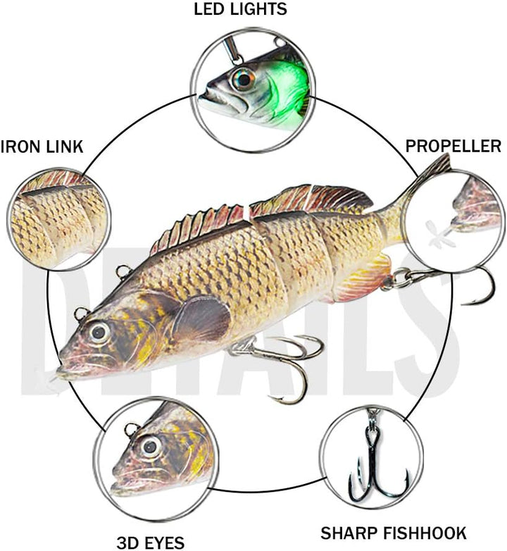 ods lure Aktualisierung Schwimmköder Elektrische USB wiederaufladbare Angelköder Mehrgelenkigere Rob