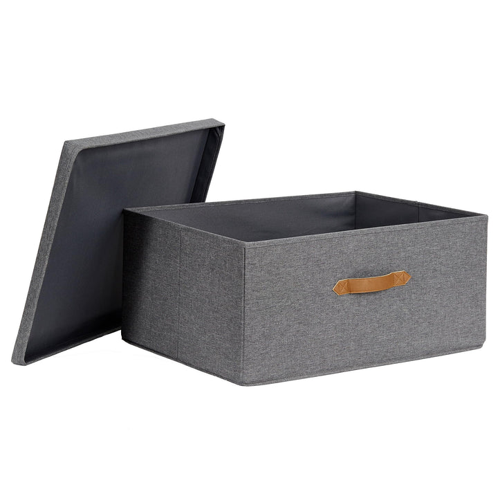 LOVE IT STORE IT Premium Aufbewahrungsbox mit Deckel - Aus hochwertigem Leinen Stoff - Verstärkt mit