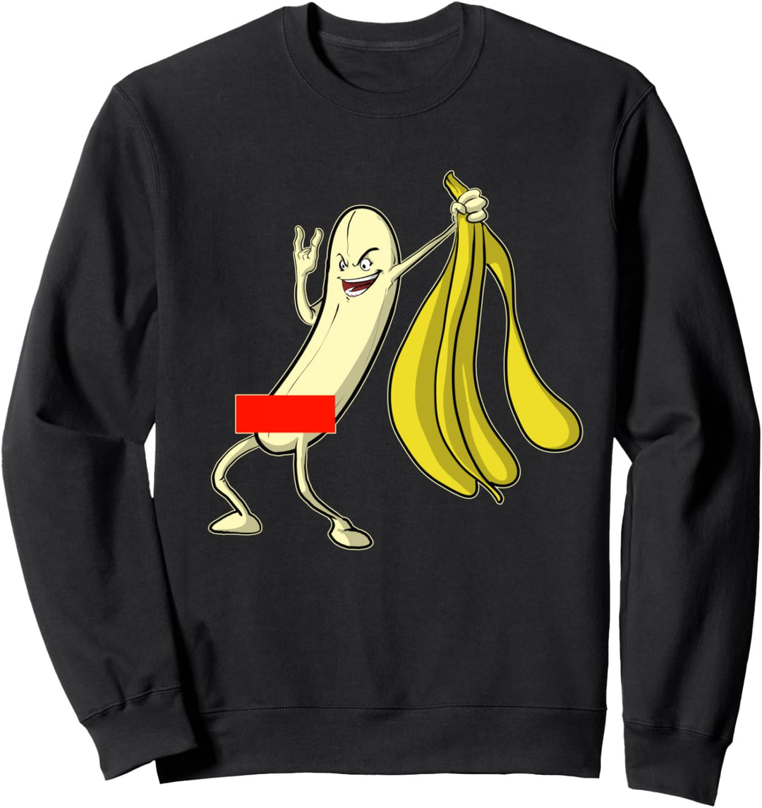 Bananen-Striptease-Zensur Nackter Cartoon Lustiger Sweatshirt