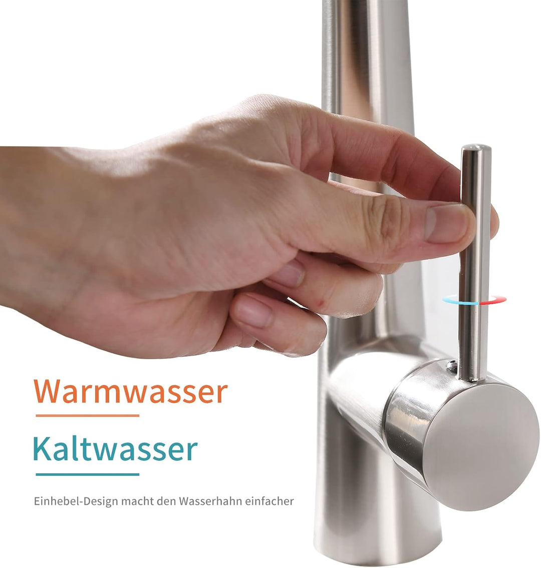 AIMADI Wasserhahn Küche Mischbatterien Küchenarmatur Brause Ausziehbar Spiralfederarmatur Küchenspül