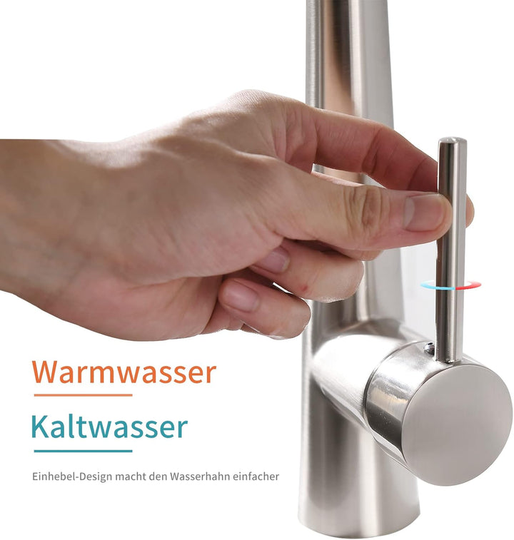 AIMADI Wasserhahn Küche Mischbatterien Küchenarmatur Brause Ausziehbar Spiralfederarmatur Küchenspül