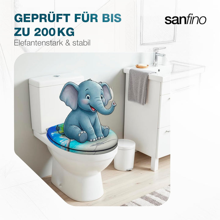 Premium WC Sitz mit Absenkautomatik – hochwertige Toilettendeckel aus Holz, viele bunte Motive, hohe