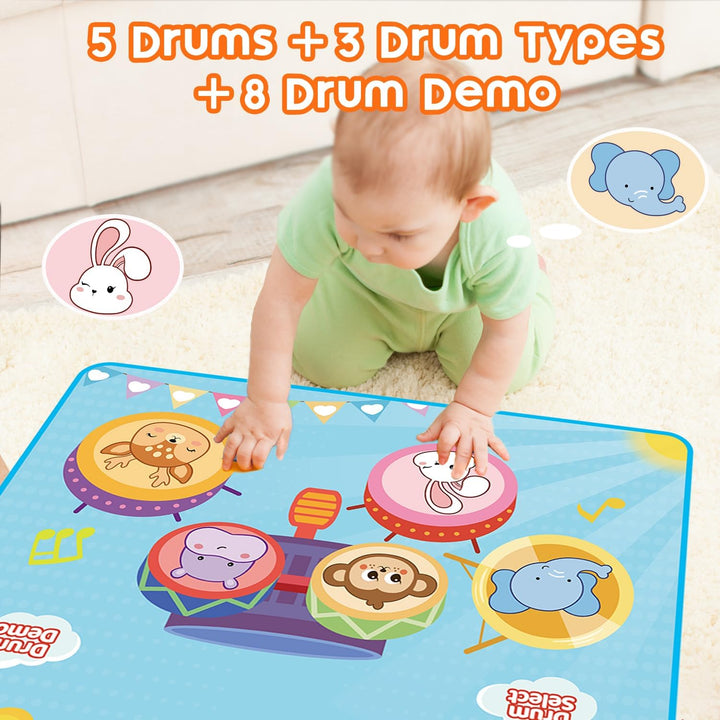 Lobyoh Baby Spielzeug 1 Jähr, 2-in-1-Musikmatte Piano Matte für Kleinkinder, Trommelspielzeug, Pädag