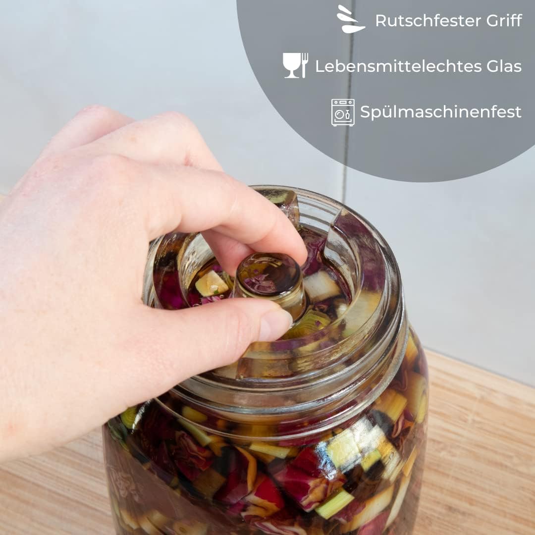 GREEN WISE Fermentiergewichte 5er Set | Glasgewichte zur Fermentation | lebensmittelecht und optimal