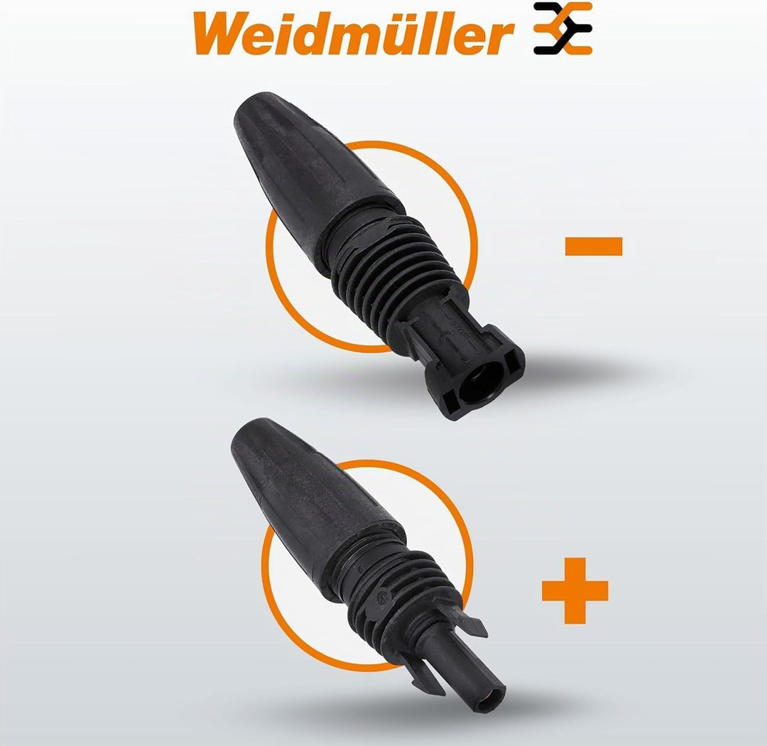 Weidmüller 5x PV-Stick Steckverbinder - Photovoltaik Solarstecker Set | Snap In Technologie für 1.50