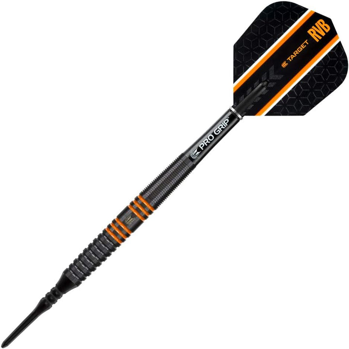 Target Darts Raymond van Barneveld RVB 80 Schwarz 80% Wolfram Softdarts-Set Dartpfeile 20G, 20G