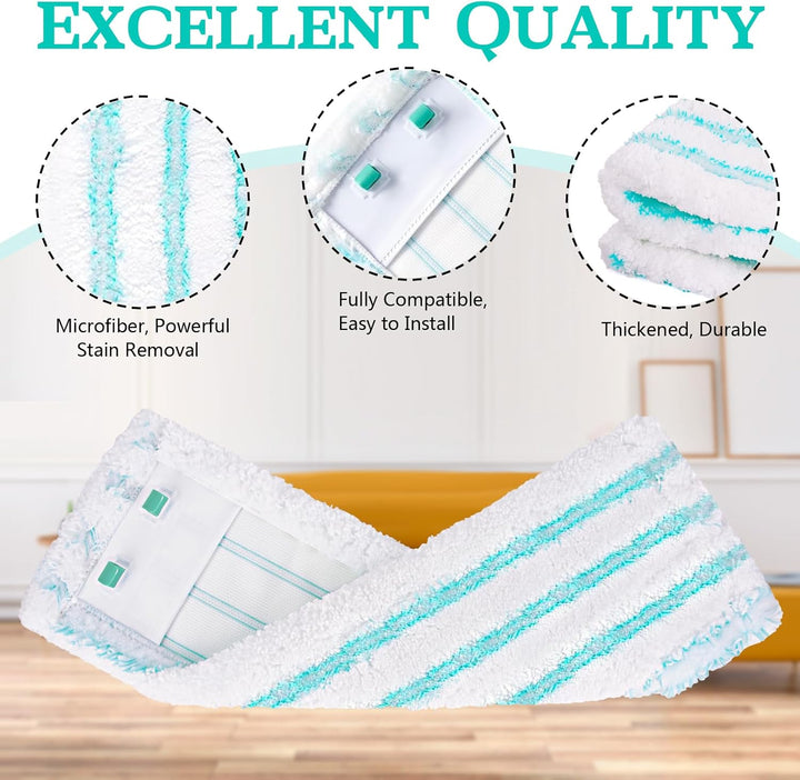 6 Stück Ersatz-Wischbezüge für Leifheit Profi XL Micro Duo / Profi XL Cotton Plus, Mikrofaser Wischb