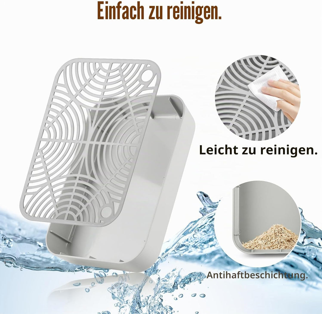 Kunststoff Katzentreppe, Katzentoilettenrampe mit Filterfunktion, Katzenstreu-Filterpedal für Kätzch