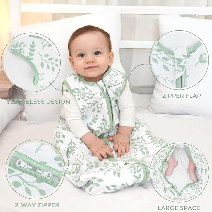 Yoofoss Schlafsack Baby Sommer 1.0 Tog - 2er Pack 100% Baumwolle Sommerschlafsack Herbst Babyschlafs