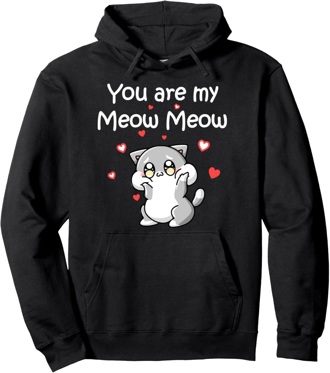 Katze Meow Verliebte Paare Liebesbeweis Valentinstag Pullover Hoodie