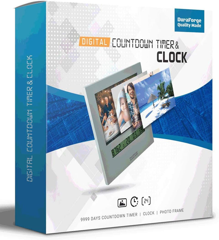 9999 Tage Ruhestand Countdown Uhr mit grossem Display Digital Timer & einem 4x6 Bilderrahmen lustige