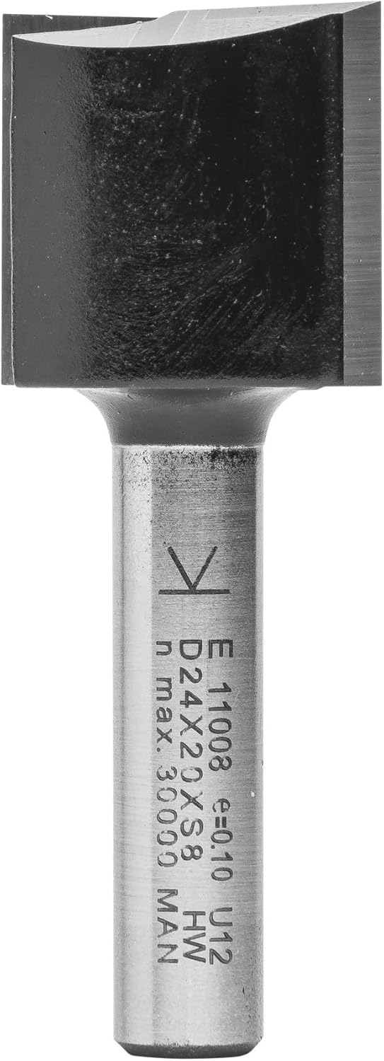 ENT 11008 Nutfräser HW, Schaft (S) 8 mm, Durchmesser (D) 24 mm, NL 20 mm, SL 32 mm, GL 52 mm, mit Ha