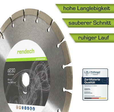 2x Profi Diamantscheibe 230mm für Stein, Beton, Granit, Ziegel uvm. - Diamanttrennscheibe mit hoher