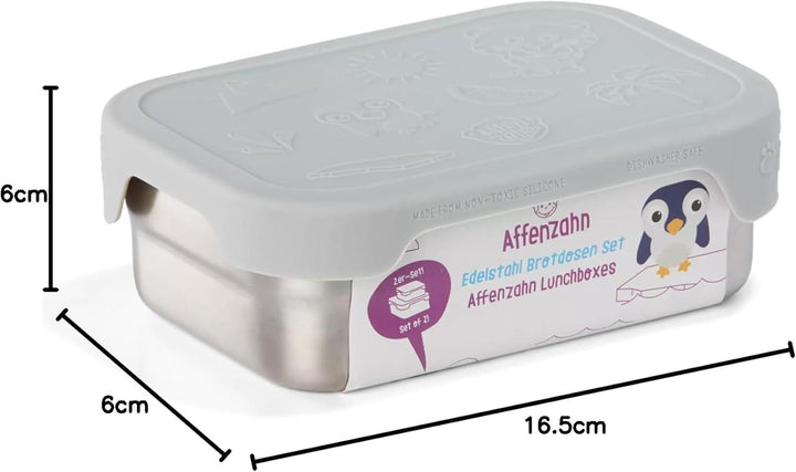 Affenzahn Edelstahl Brotdosen Set inkl. Snack-Box Silikon-Deckel BPA-frei Spülmaschinenfest Koala, K