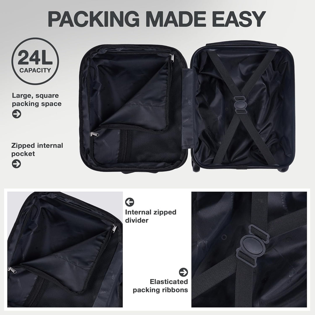 Cabin Max Anode Hardscalen Handgepäck Trolley-Koffer für Untersitz, 24 l, Wizz Air 40x30x20cm, (Grau