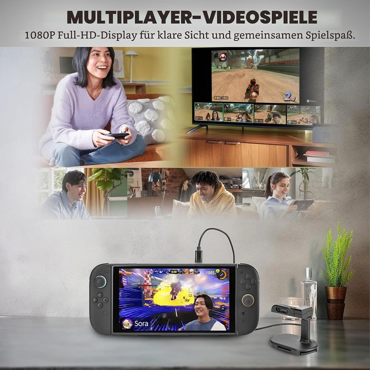 NITHO 1080P Full HD Webcam Kompatibel mit Switch 2, USB-C Kamera für Video-Chat und kompatible Spiel