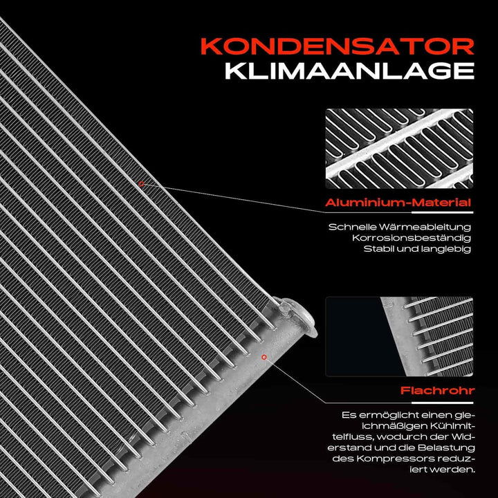 Frankberg Kondensator Klimaanlage Kompatibel mit 2 DY 1.2L-1.6L 2003-2007 Fiesta V 1.2L-2.0L 2001-20