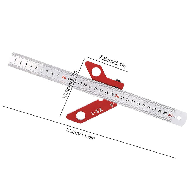 Marhynchus YX-3 Center Scribe Gauge, Center Line Scriber, 45 90 Grad Angle Line Calibre Lineal Messw