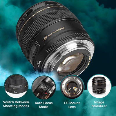Canon EF 85mm F1.8 USM Objektiv (58mm Filtergewinde) schwarz Single, Single