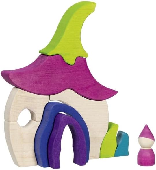 goki Evolution 58328 - Feenhaus aus Holz, Holzspielset mit Farben auf Wasserbasis, fördert Motorik u