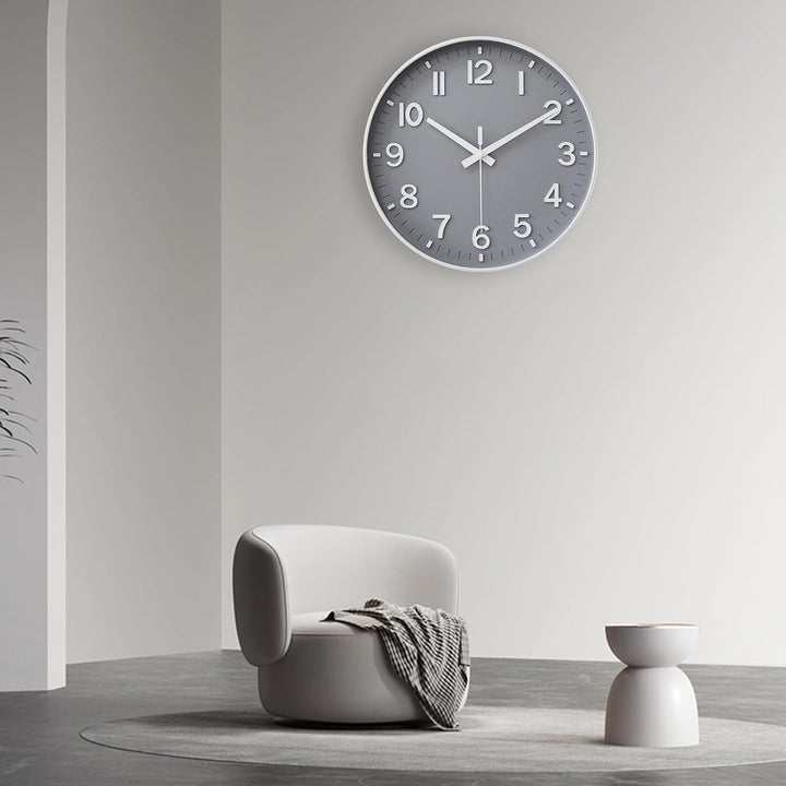 HZDHCLH 30cm Lautlos Wanduhr ohne Ticken Schleichende Sekunde mit Arabisch Ziffer für Büro, Klassenz