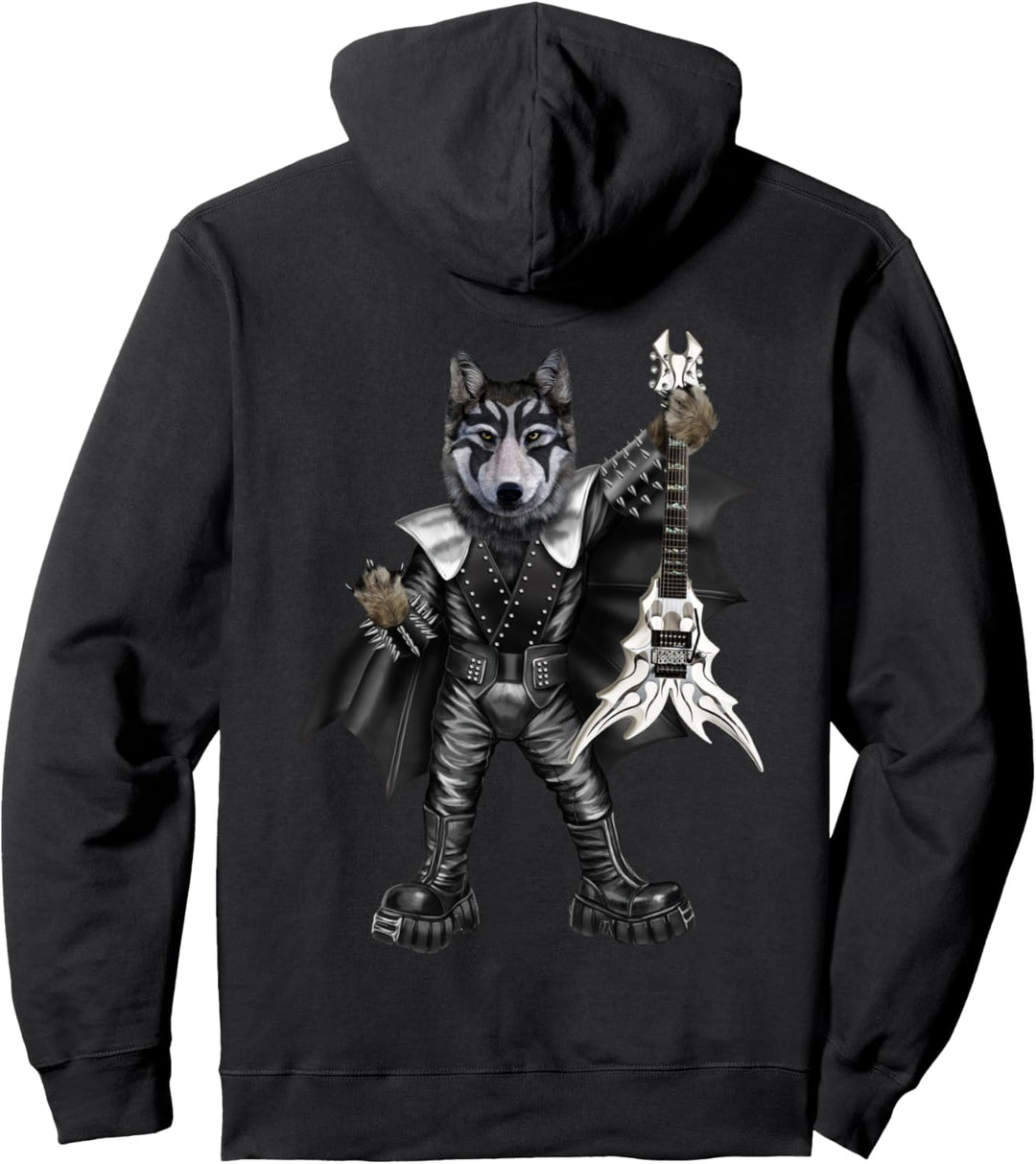 Punkrockgitarrist Wolf in der Heavy Metal Band Pullover Hoodie