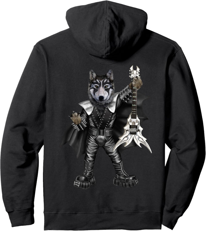 Punkrockgitarrist Wolf in der Heavy Metal Band Pullover Hoodie