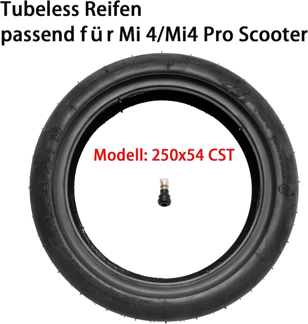 Topteng 250x54 CST Elektroroller Reifen Tubeless Verdickter Reifen passend für Xiaomi 4/Mi4 Pro2