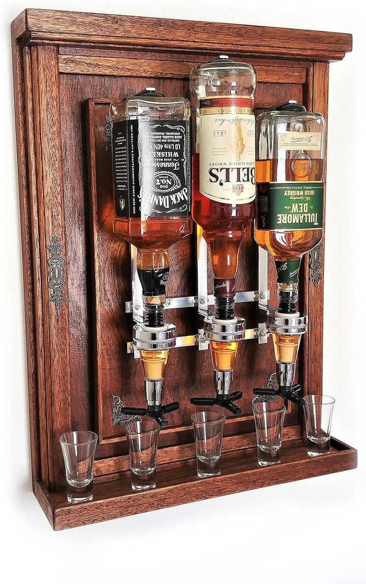 Flaschenhalter Wand und Dosierer, Baroptik für Homebar, Optik Spender für Spirituosen, Bar Butler Ge