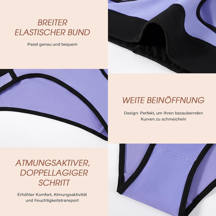 PHOLEEY 5er Pack Slips Damen Baumwolle Unterhosen Unterwäsche Frauen Atmungsaktiv Weich Bequem Slip
