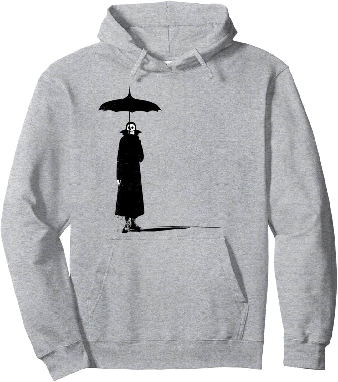 Death Skull With A Parasol And Combat Boots Pullover Hoodie