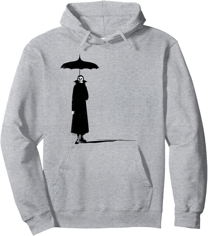 Death Skull With A Parasol And Combat Boots Pullover Hoodie