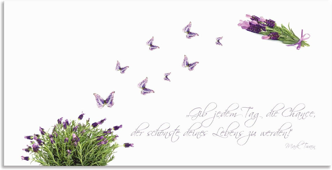 ARTland Spritzschutz Küche aus Alu für Herd Spüle 100x50 cm (BxH) Küchenrückwand mit Motiv Spruch Sc
