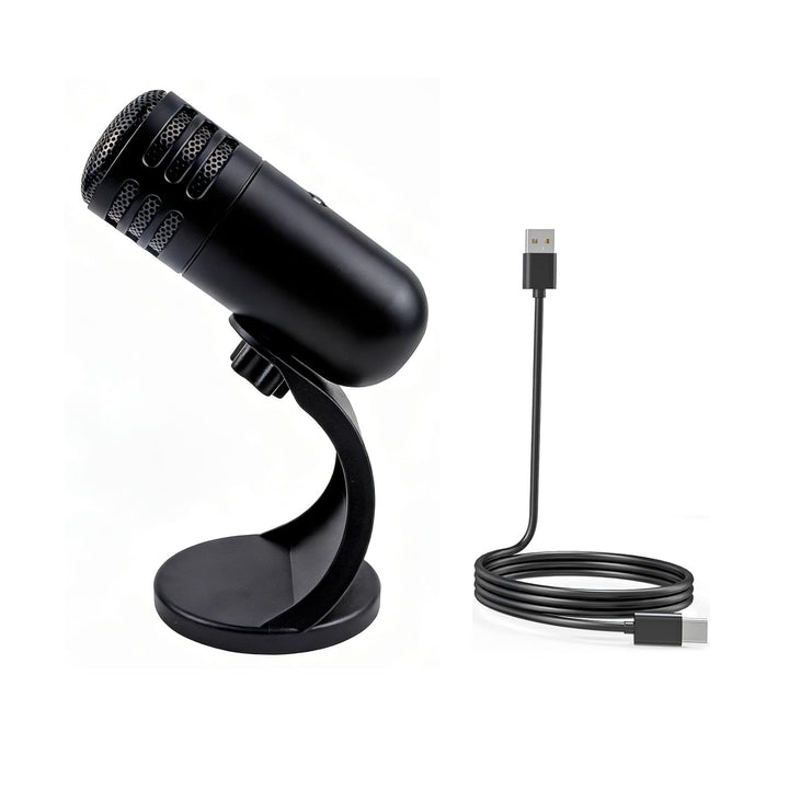 USB Mikrofon, USB-Kondensatormikrofon, PC-Computer-Gaming-Mikrofon mit Ständer, Stummschalttaste, Pl