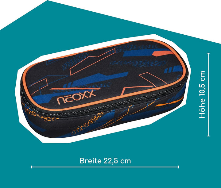 neoxx - Jump Schlamperbox - Recycelte PET-Flaschen, Hauptfach mit Reissverschluss, 10 Stifteschlaufe