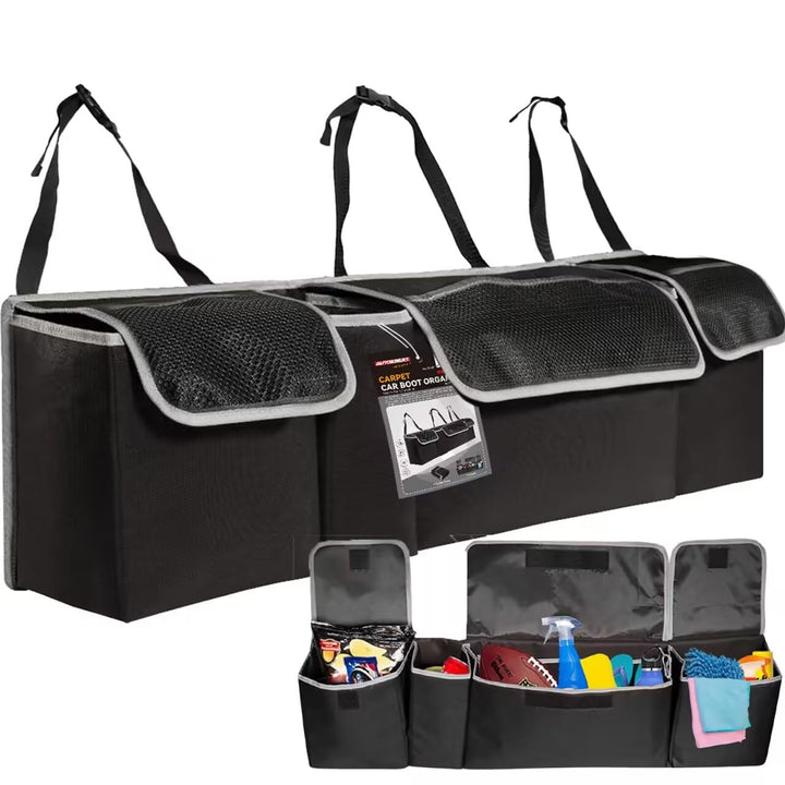 Car Design Kofferraumtasche Organizer Autotasch Robuster Schwarz Nadelfilz, für Jedes Fahrzeug Passe