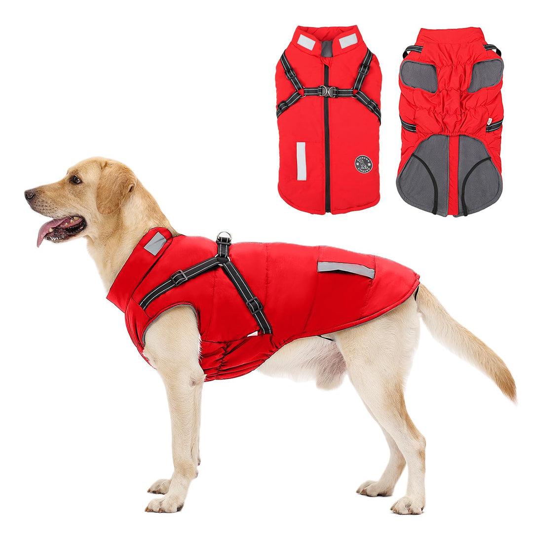 Hundemantel, Winter Hundejacke Wasserdicht Winddichte mit bauchschutz, Outdoor Hunde Wintermantel Hu