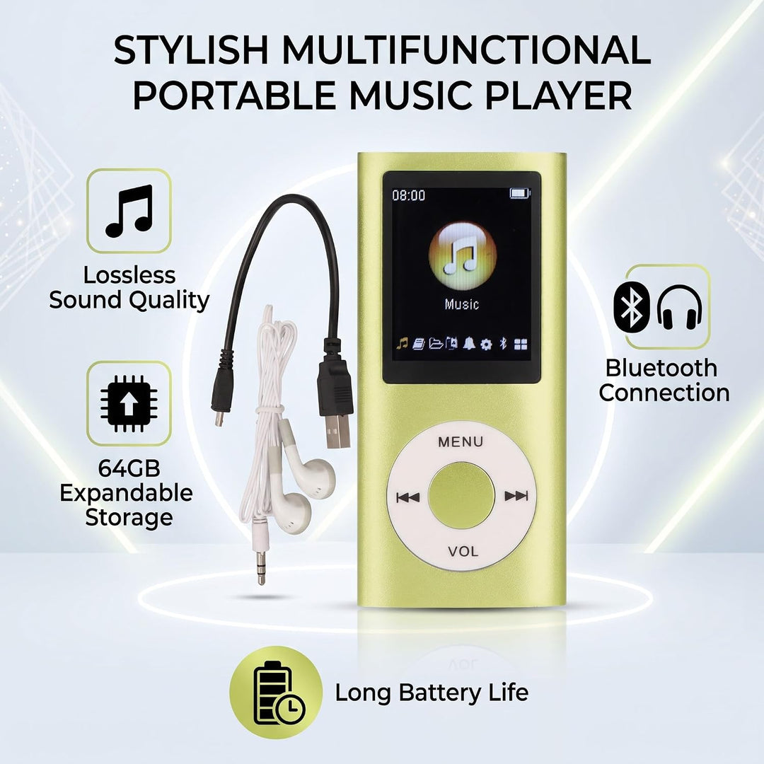 Tragbarer MP3-Musikplayer, Verlustfreier Klang, Multifunktionaler -MP3-Player aus Aluminiumlegierung