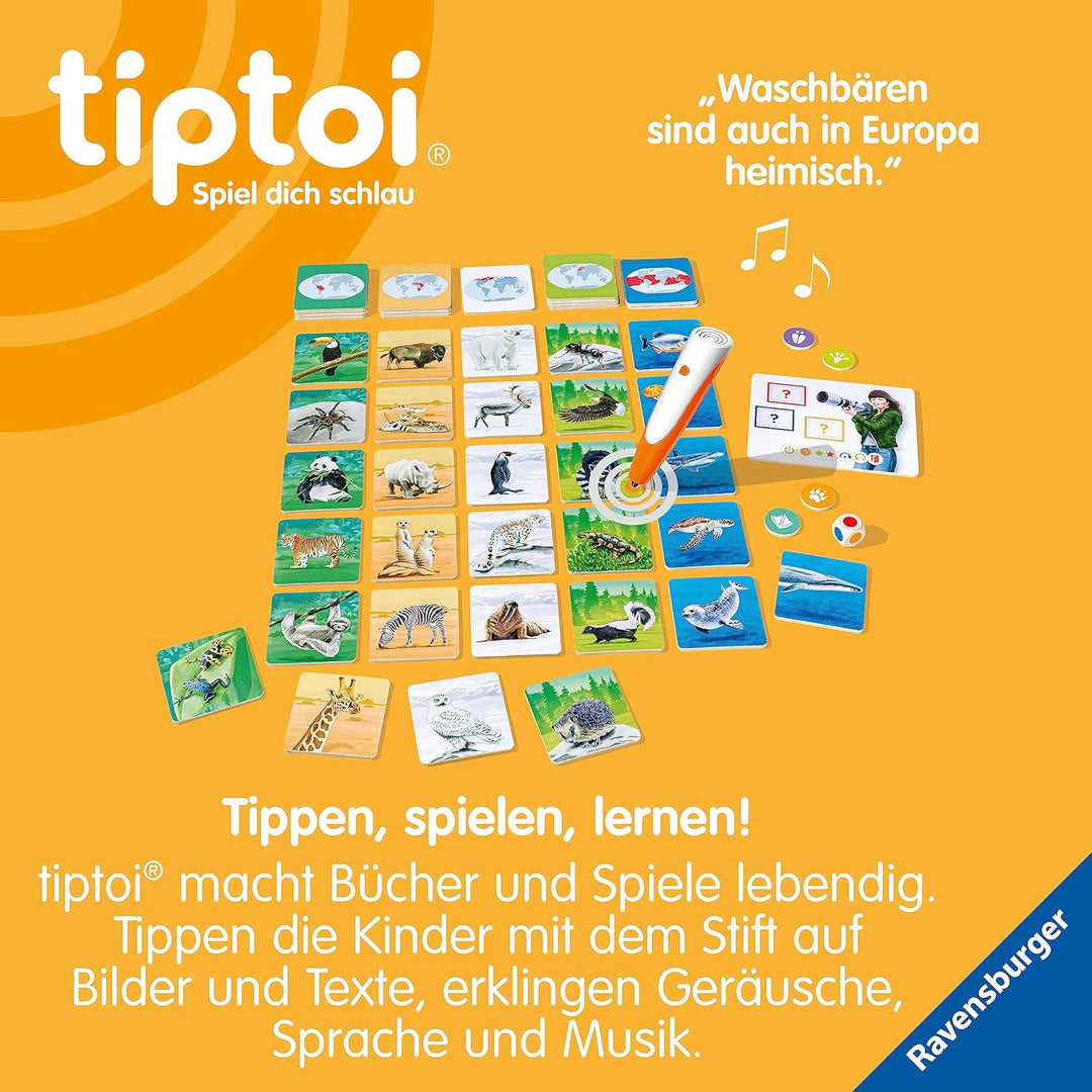 Ravensburger tiptoi Spiel 00171 Tiere der Welt, Erkenne die Tiere anhand ihrer Eigenschaften, Lernsp