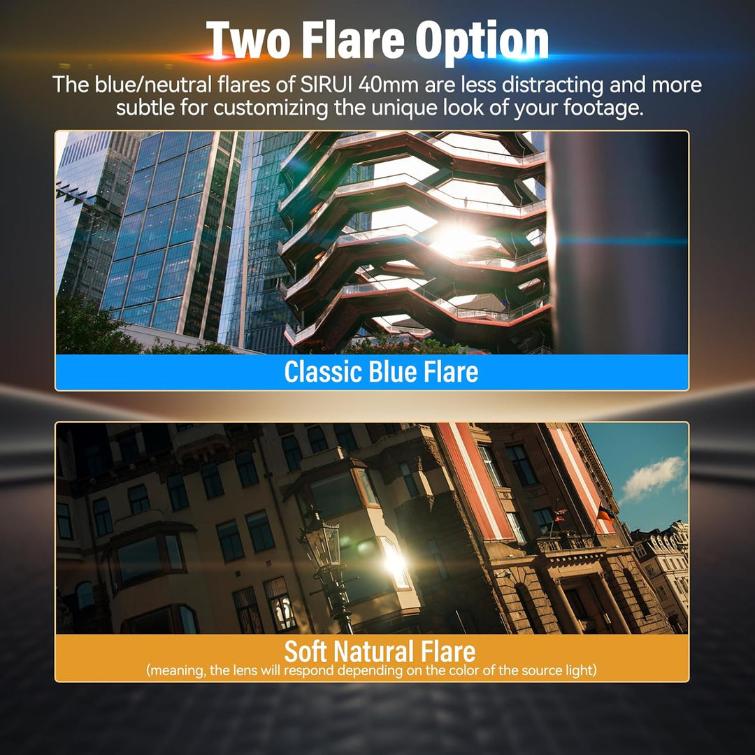 SIRUI 40mm T1.8 1.33X Anamorphotische Linse, S35 Autofokus Objektiv für E-Mount Kameras, A6500, A670