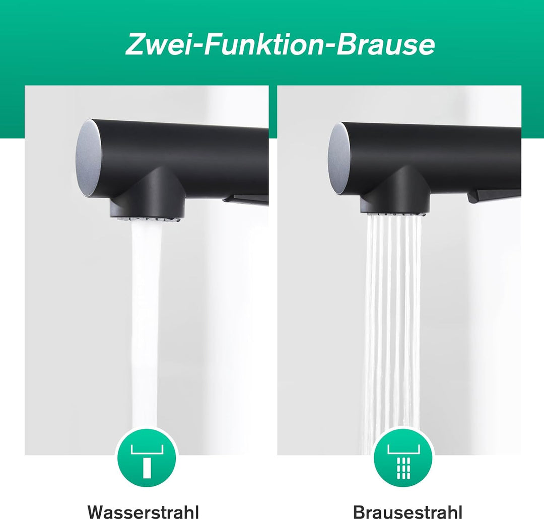 CREA Küchenarmatur ausziehbar, Einhebelmischer Armatur Wasserhahn Küche mit Brause, Spültischarmatur