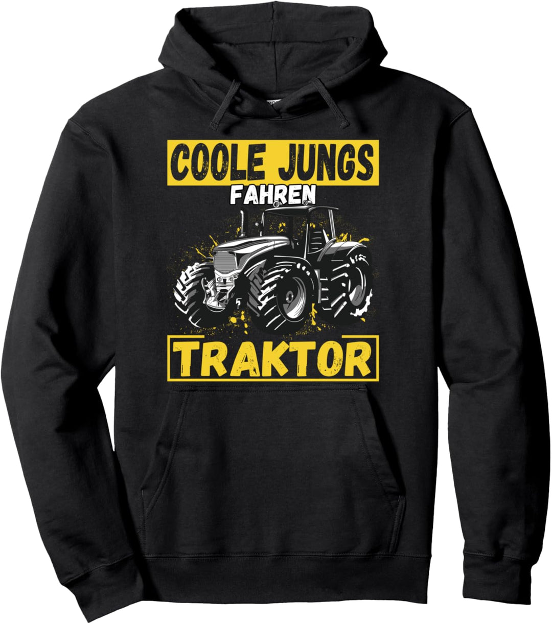 Coole Jungs fahren Traktor Trecker Junge Kinder Pullover Hoodie