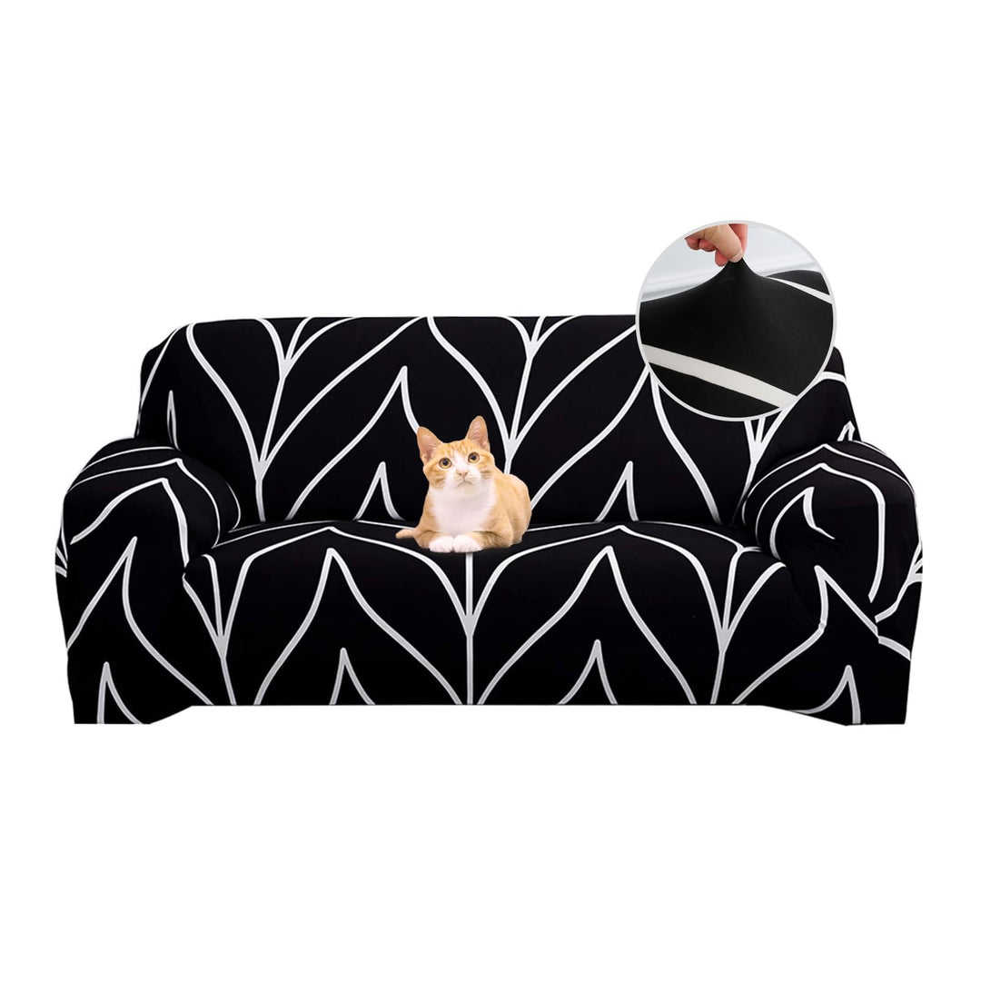 Jaotto Sofabezug 2 Sitzer Elastischer Stretch Spandex Sofa Überwürfe Sofahusse Antirutsch Waschbar S
