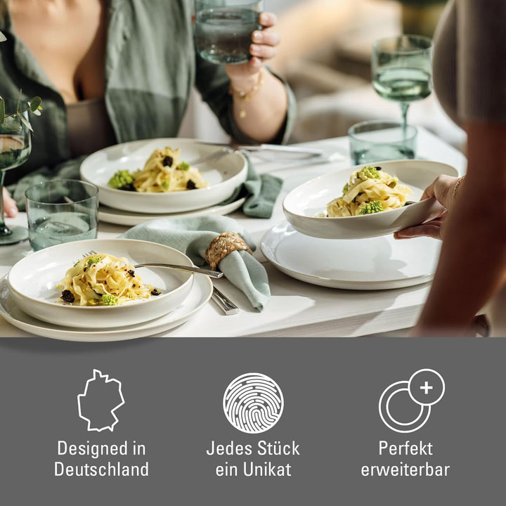 like. by Villeroy &Boch - Crafted Cotton Suppenteller Weiss, Spülmaschinenfest, Mikrowellensicher, G