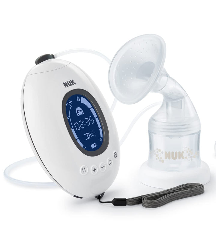 NUK Nature Sense elektrische Milchpumpe mit Akku, LCD-Display und Memory Funktion, inkl. Muttermilch